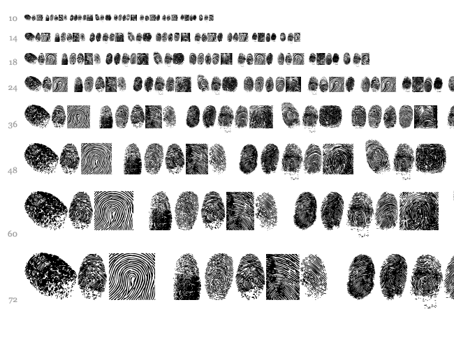 Finger Print TFB font waterfall